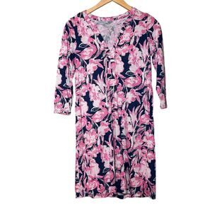 Lilly Pulitzer Daphne T-Shirt Dress Inky Flamingo Pink Size XS